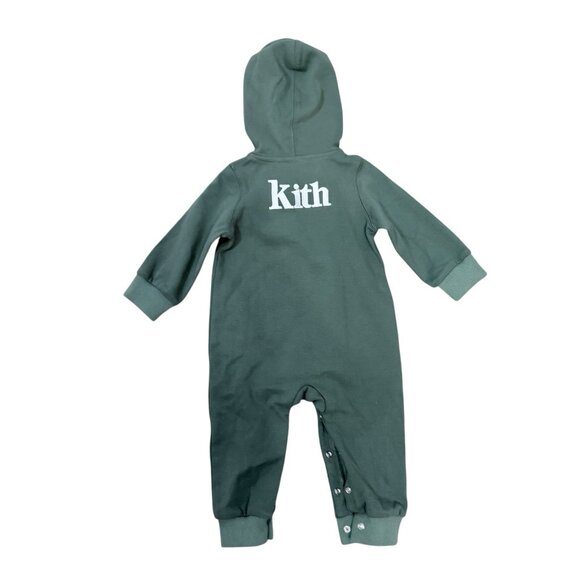 KITH Baby Size 6 - 12 Months Green One Piece Hooded Footed Heavy Weight Romper - Picture 2 of 3